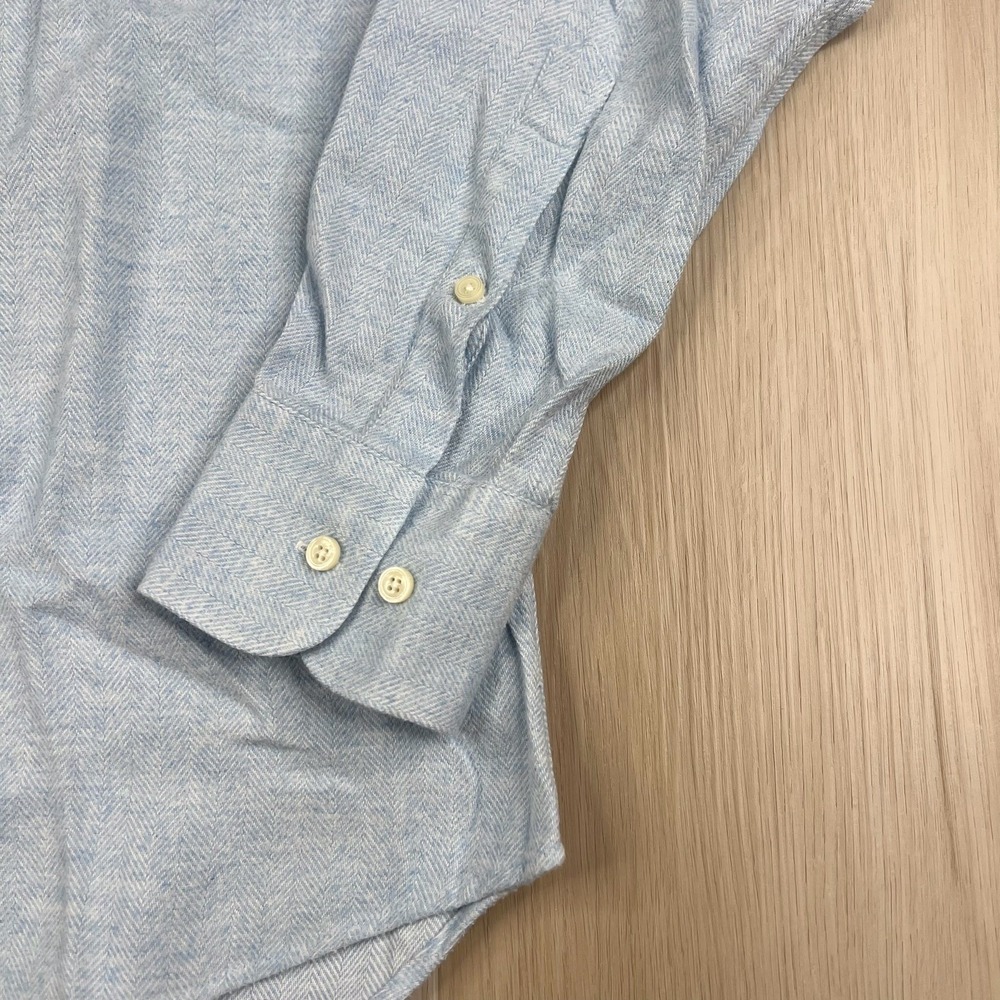 Suit Supply Egyptian Cotton Button Up Shirt Mens Size 39 15 1/2 Blue Heathered - Picture 2 of 15